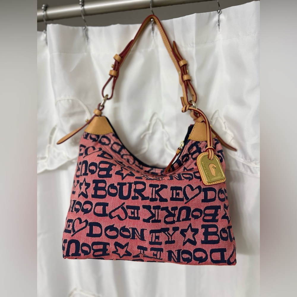 Dooney & Bourke Pink Logo Jacquard Shoulder Bag